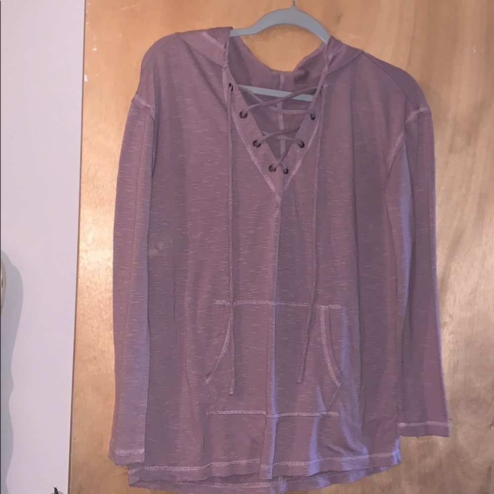 light purple draw string hoodie